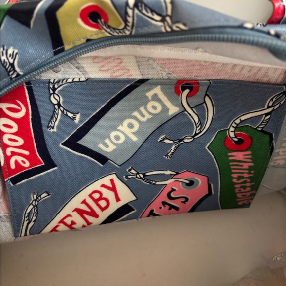 Cath Kidston Oilcloth Bag Hand Bag Travel Bag Blue - Picture 8 of 8